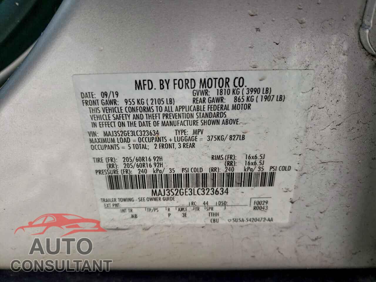 FORD ECOSPORT 2020 - MAJ3S2GE3LC323634