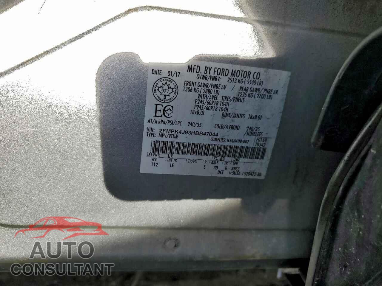 FORD EDGE 2017 - 2FMPK4J93HBB47044