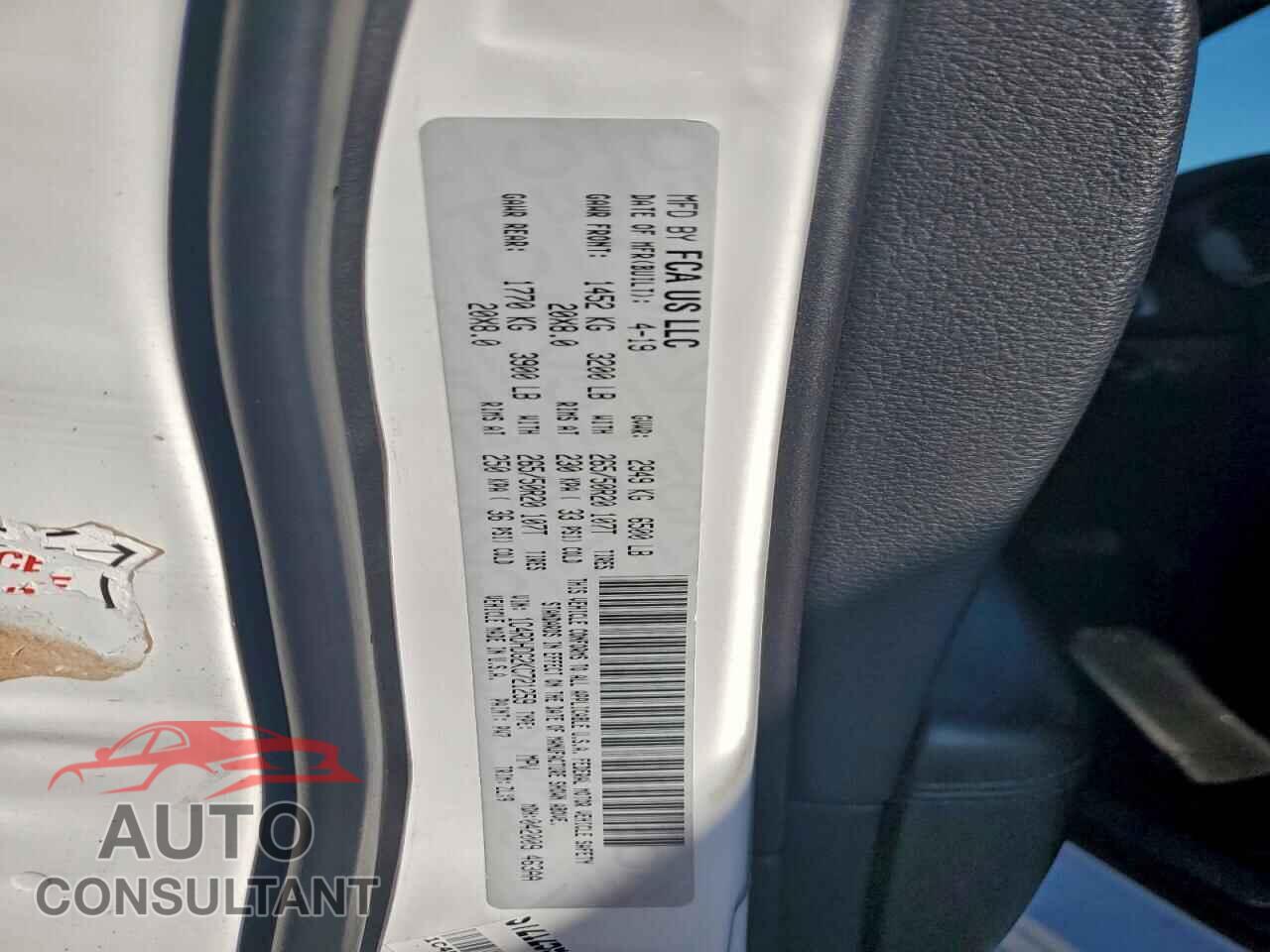DODGE DURANGO 2019 - 1C4RDHDG2KC721259