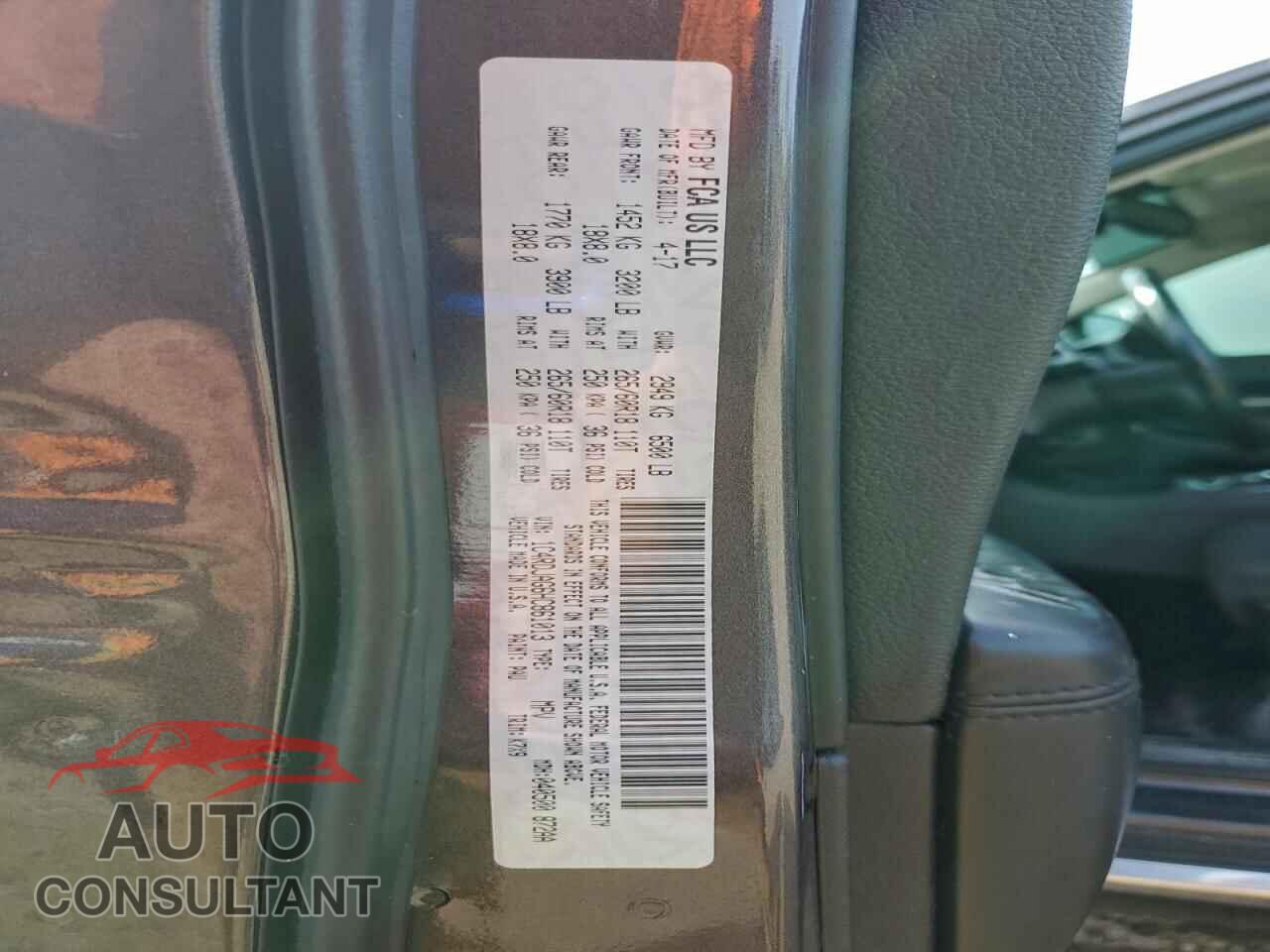 DODGE DURANGO 2017 - 1C4RDJAG6HC861013