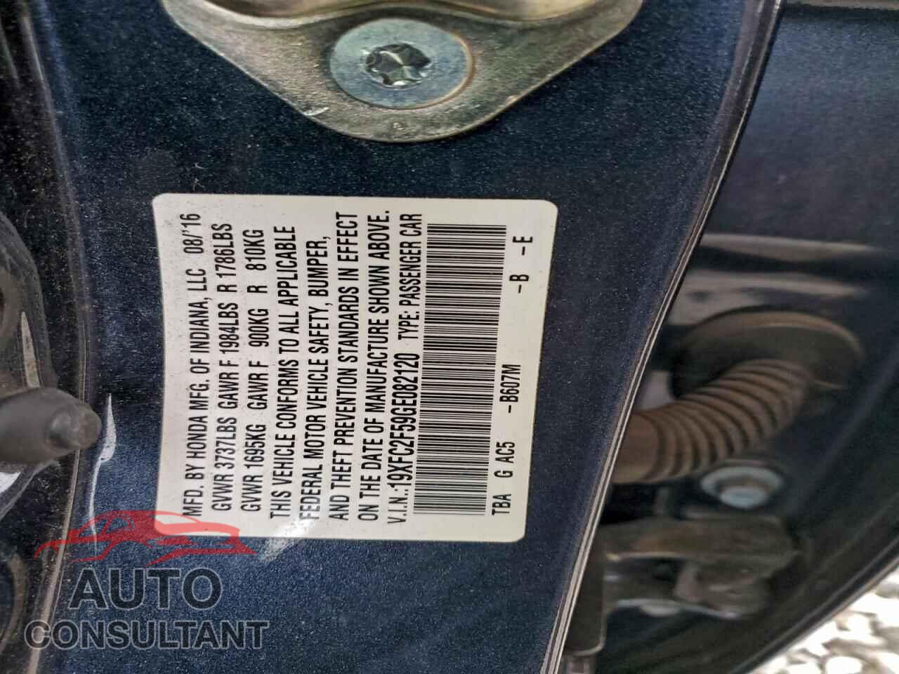 HONDA CIVIC 2016 - 19XFC2F59GE082120