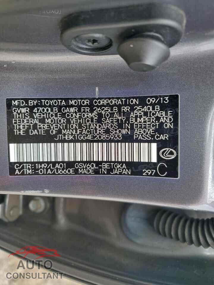 LEXUS ES350 2014 - JTHBK1GG4E2085933
