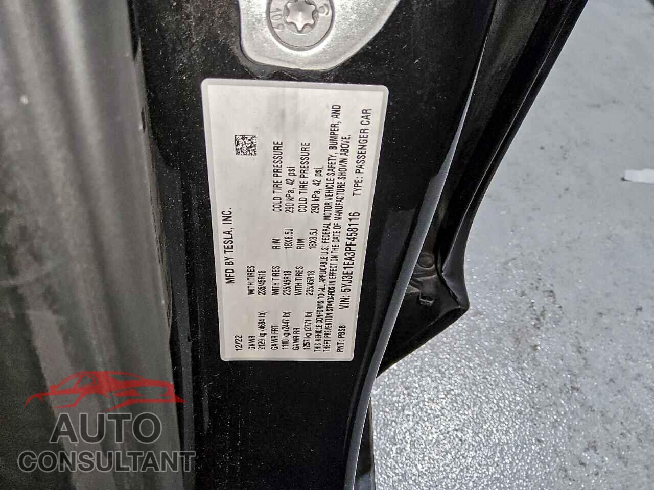 TESLA MODEL 3 2023 - 5YJ3E1EA3PF458116