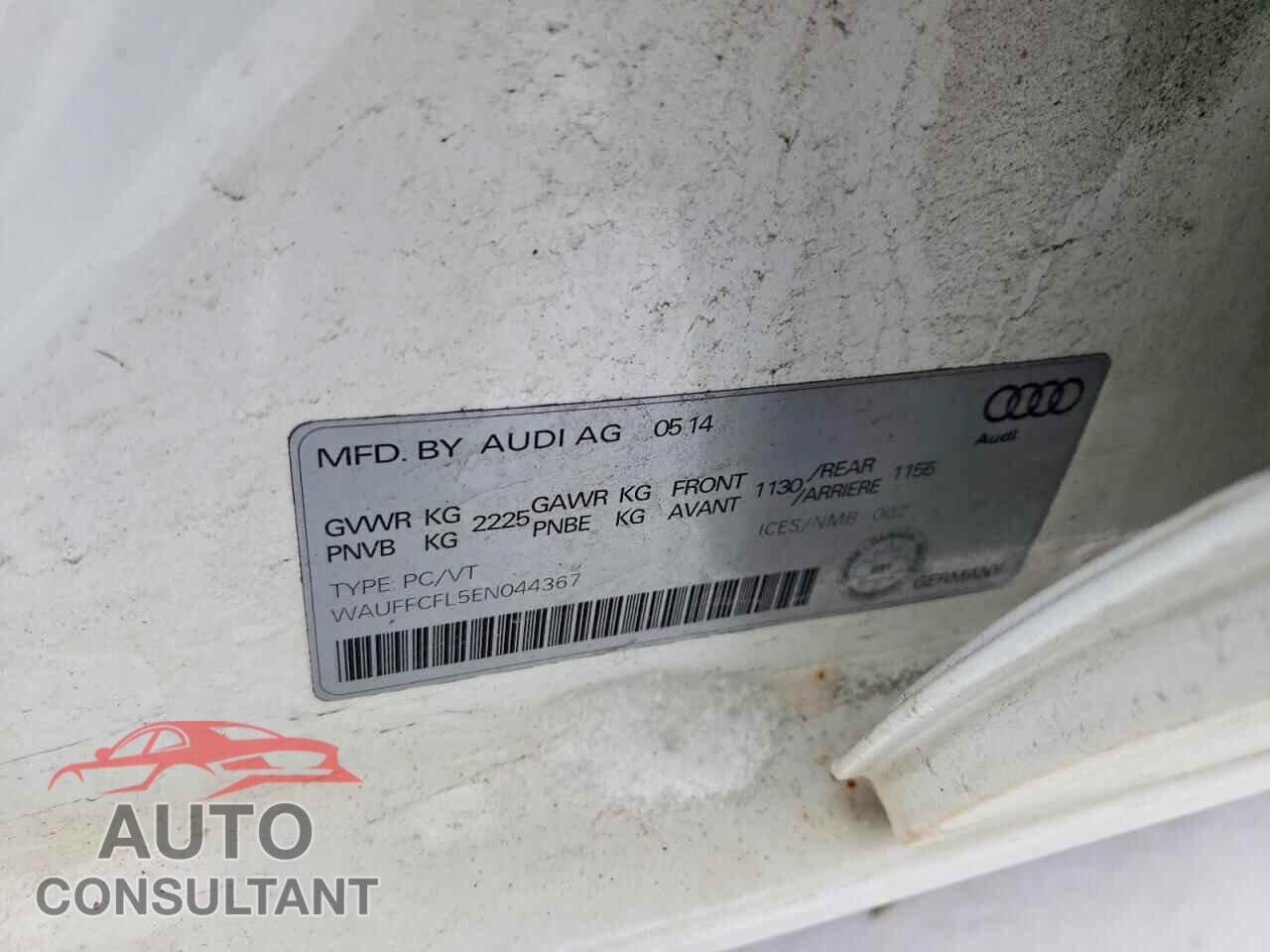 AUDI A4 2014 - WAUFFCFL5EN044367
