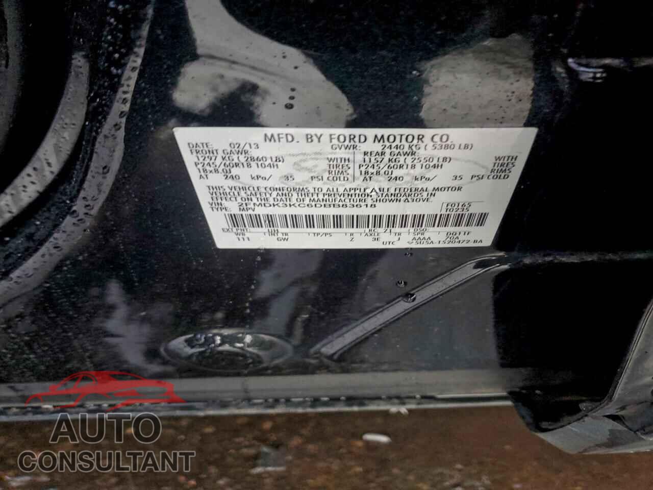 FORD EDGE 2013 - 2FMDK3KC6DBB83618