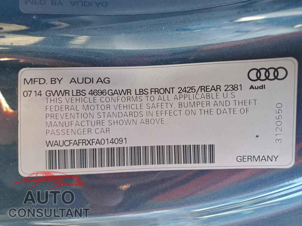 AUDI A5 2015 - WAUCFAFRXFA014091