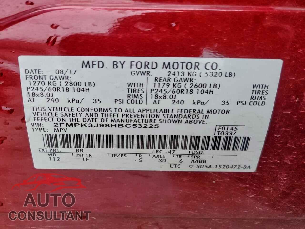 FORD EDGE 2017 - 2FMPK3J98HBC53225