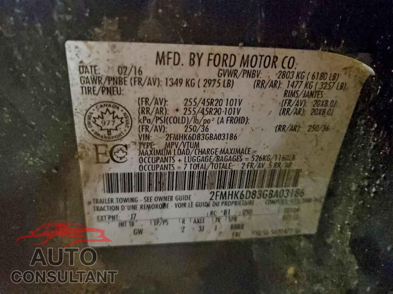 FORD FLEX 2016 - 2FMHK6D83GBA03186