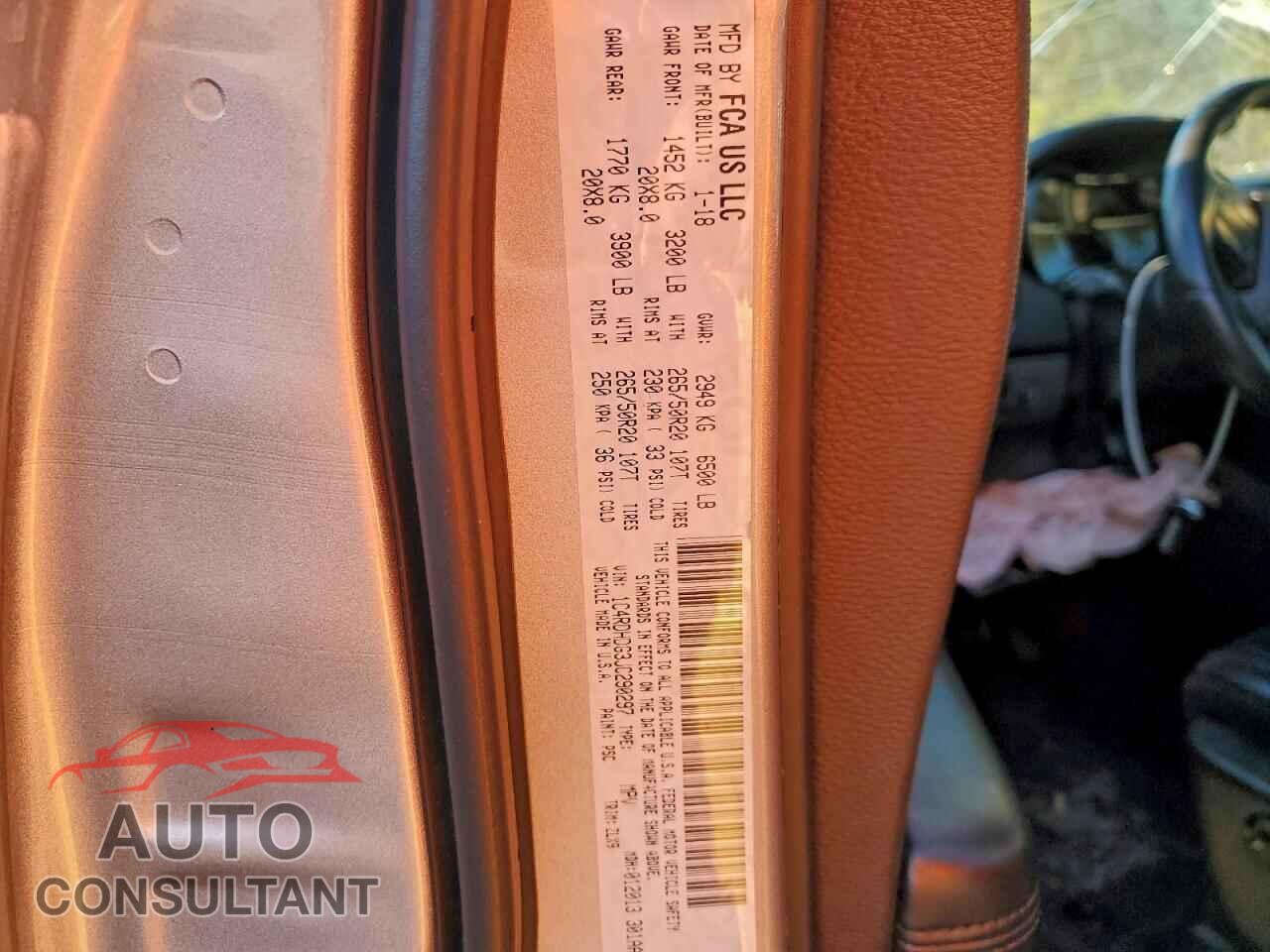 DODGE DURANGO 2018 - 1C4RDHDG3JC290297