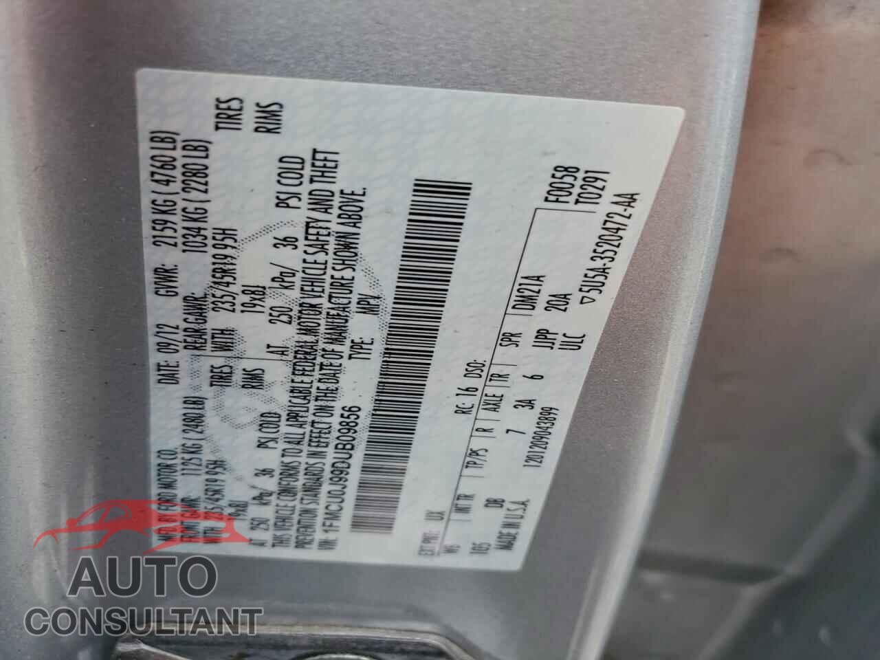 FORD ESCAPE 2013 - 1FMCU0J99DUB09856
