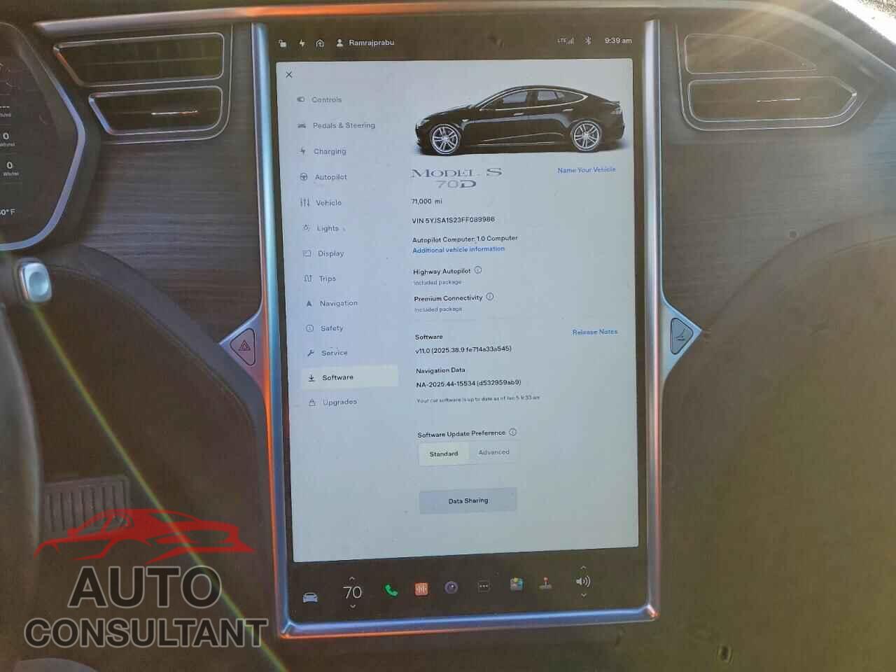 TESLA MODEL S 2015 - 5YJSA1S23FF089986