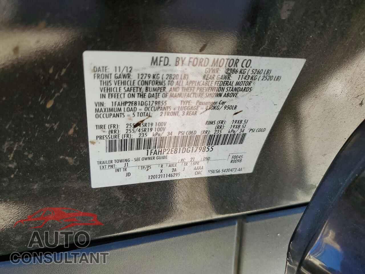 FORD TAURUS 2013 - 1FAHP2E81DG179855