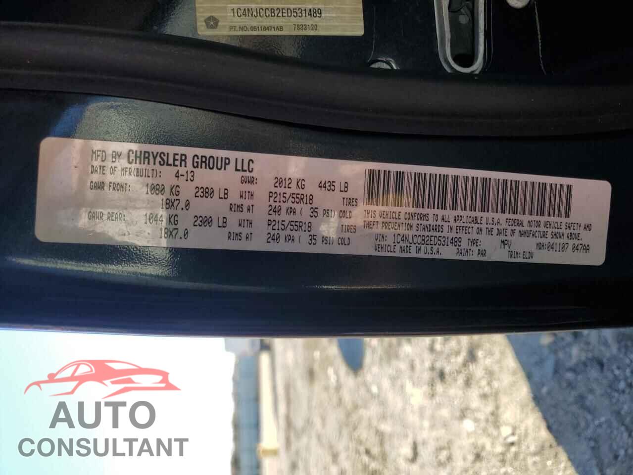 JEEP COMPASS 2014 - 1C4NJCCB2ED531489