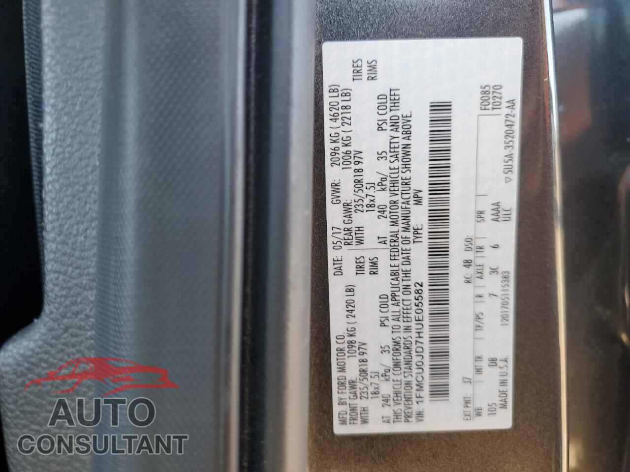FORD ESCAPE 2017 - 1FMCU0JD7HUE05582