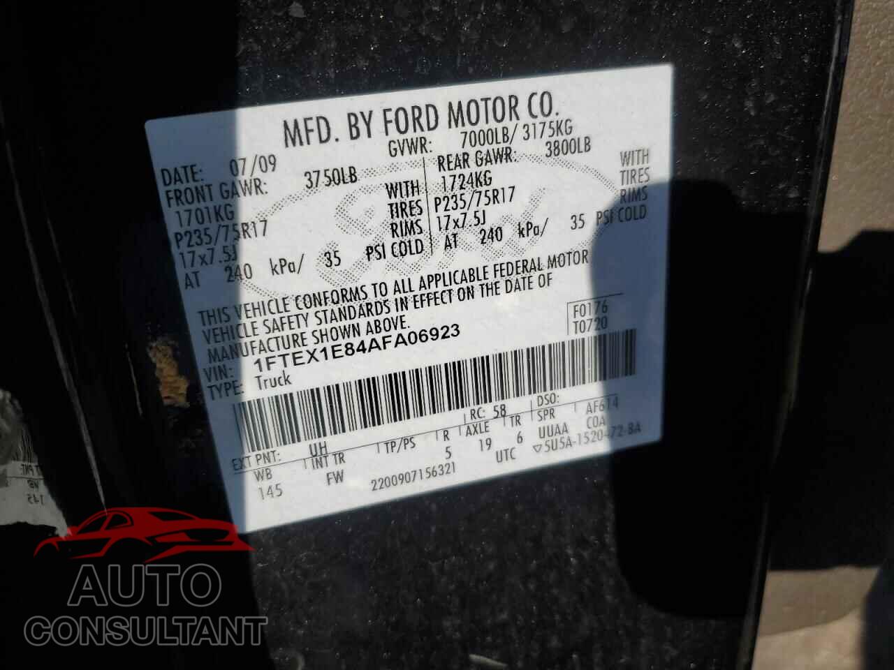 FORD F-150 2010 - 1FTEX1E84AFA06923