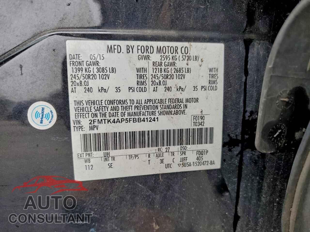 FORD EDGE 2015 - 2FMTK4AP5FBB41241