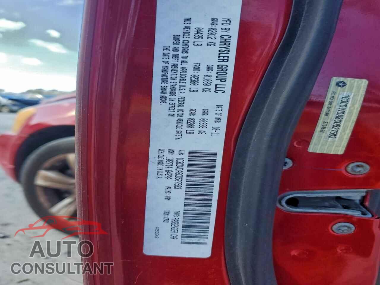 DODGE CALIBER 2012 - 1C3CDWDA8CD527583