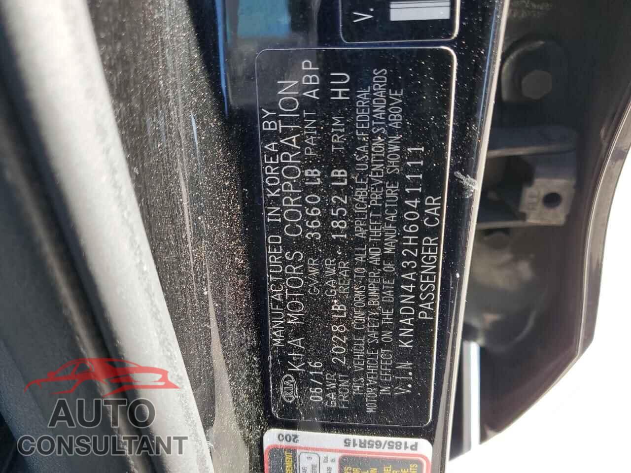 KIA RIO 2017 - KNADN4A32H6041111