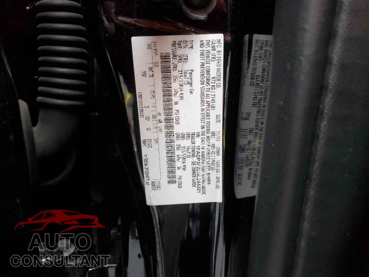 FORD FOCUS 2016 - 1FADP3F22GL244321