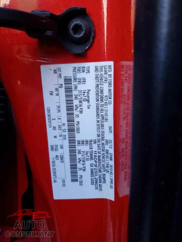FORD FOCUS 2013 - 1FADP3F23DL296035