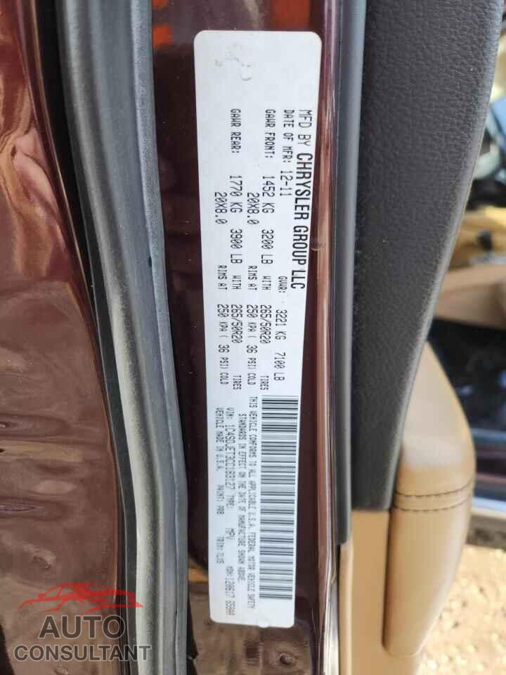 DODGE DURANGO 2012 - 1C4SDJET3CC183127