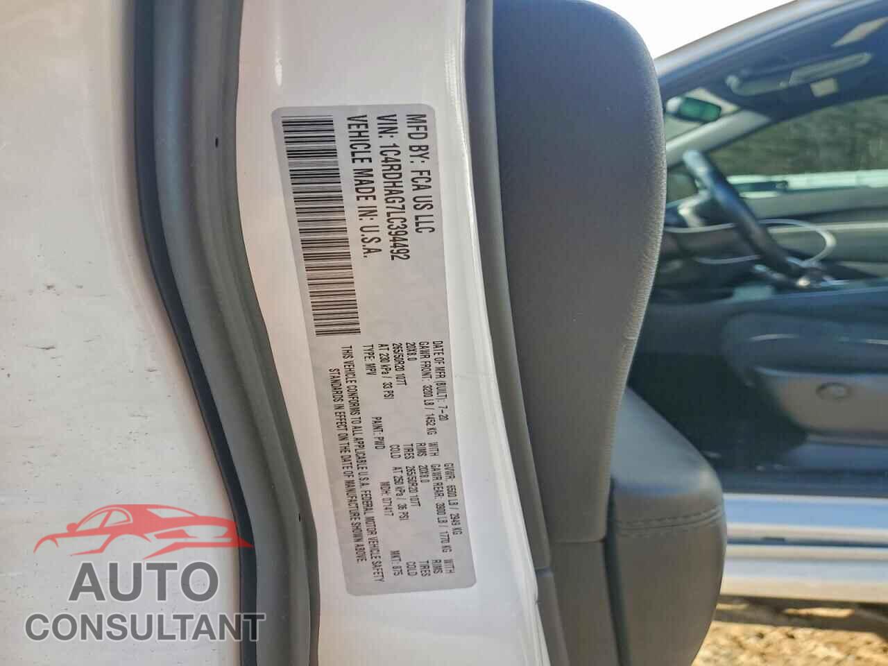 DODGE DURANGO 2020 - 1C4RDHAG7LC394492