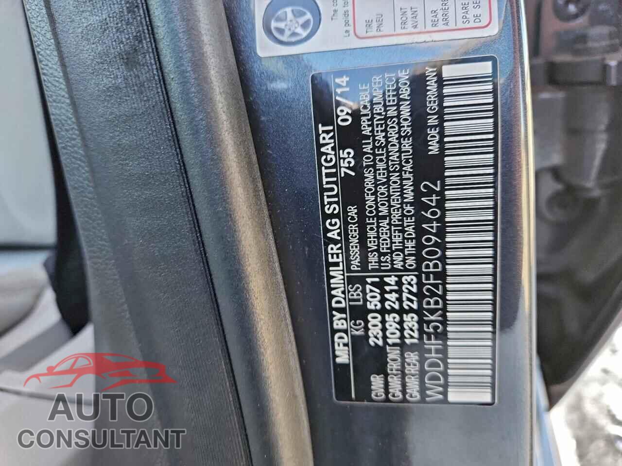 MERCEDES-BENZ E-CLASS 2015 - WDDHF5KB2FB094642