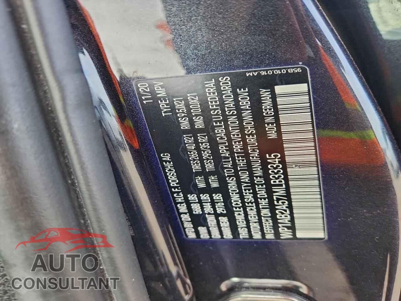 PORSCHE MACAN 2021 - WP1AB2A57MLB33345