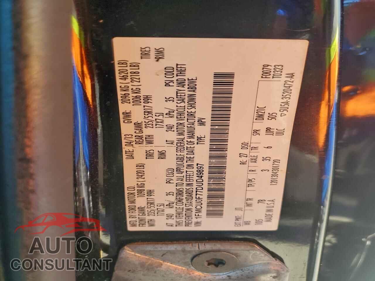 FORD ESCAPE 2013 - 1FMCU0F77DUD49897