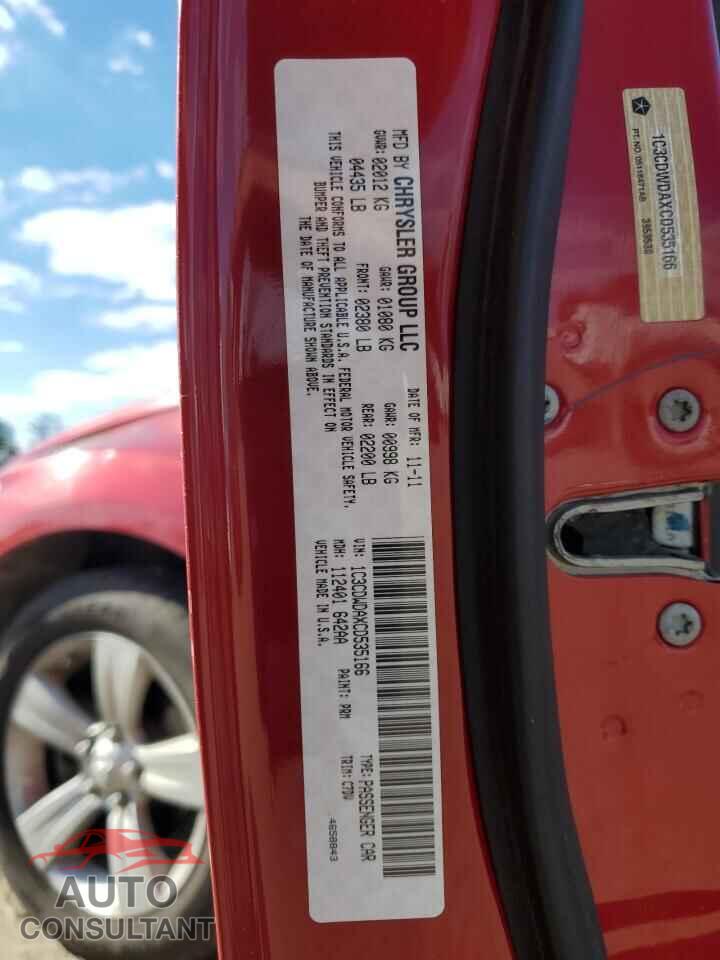 DODGE CALIBER 2012 - 1C3CDWDAXCD535166