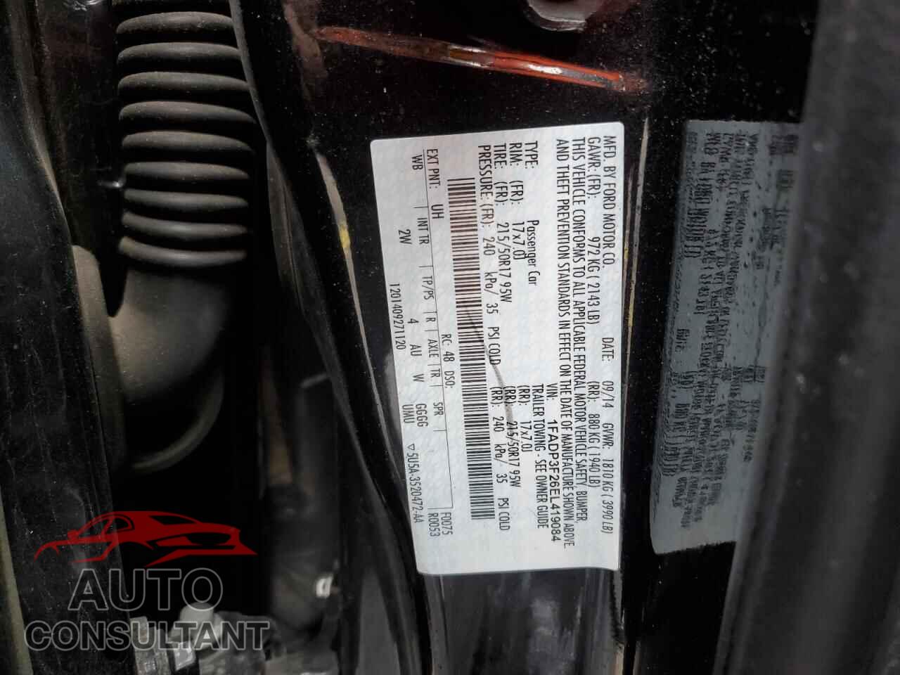 FORD FOCUS 2014 - 1FADP3F26EL419084