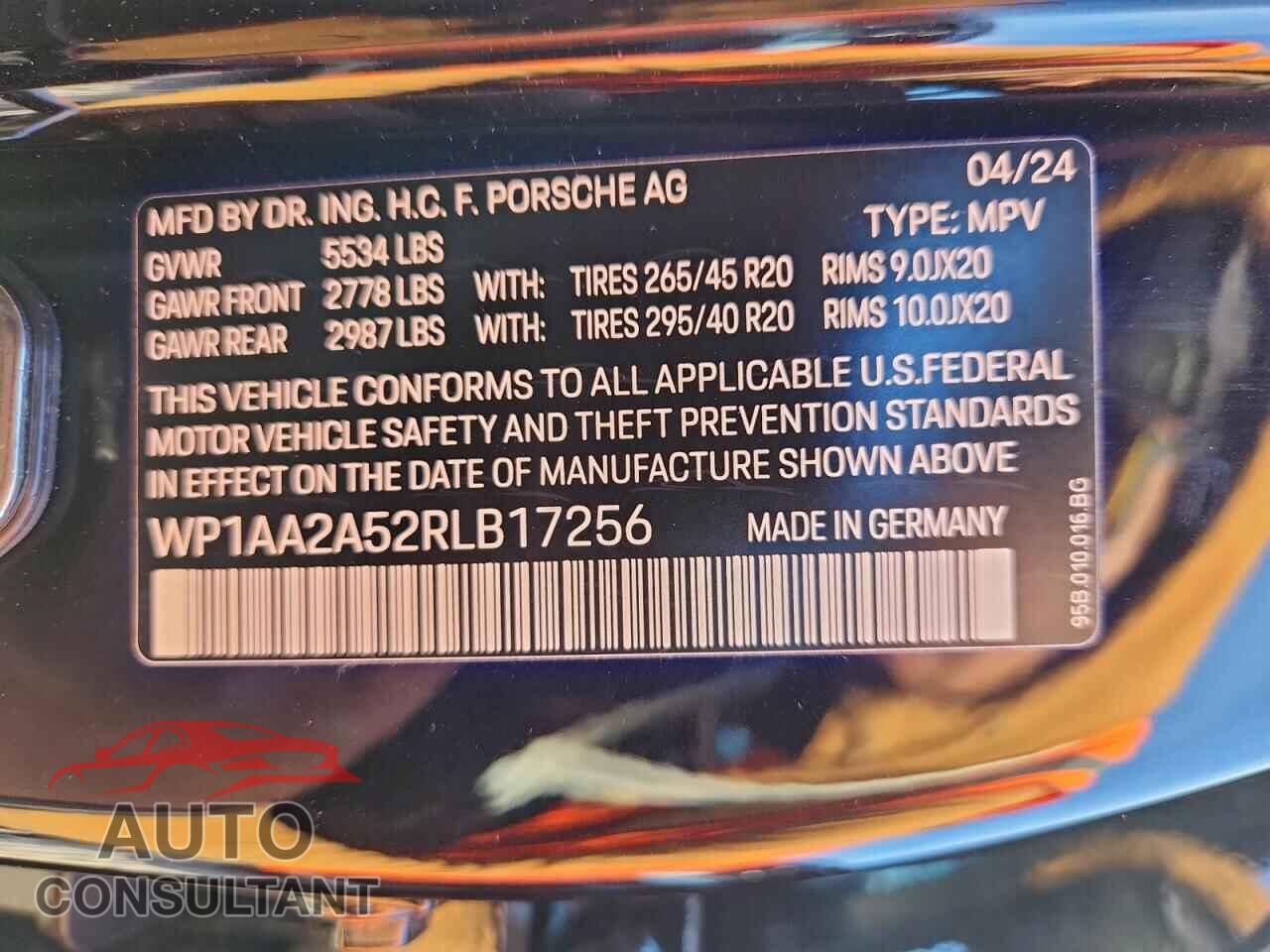 PORSCHE MACAN BASE 2024 - WP1AA2A52RLB17256