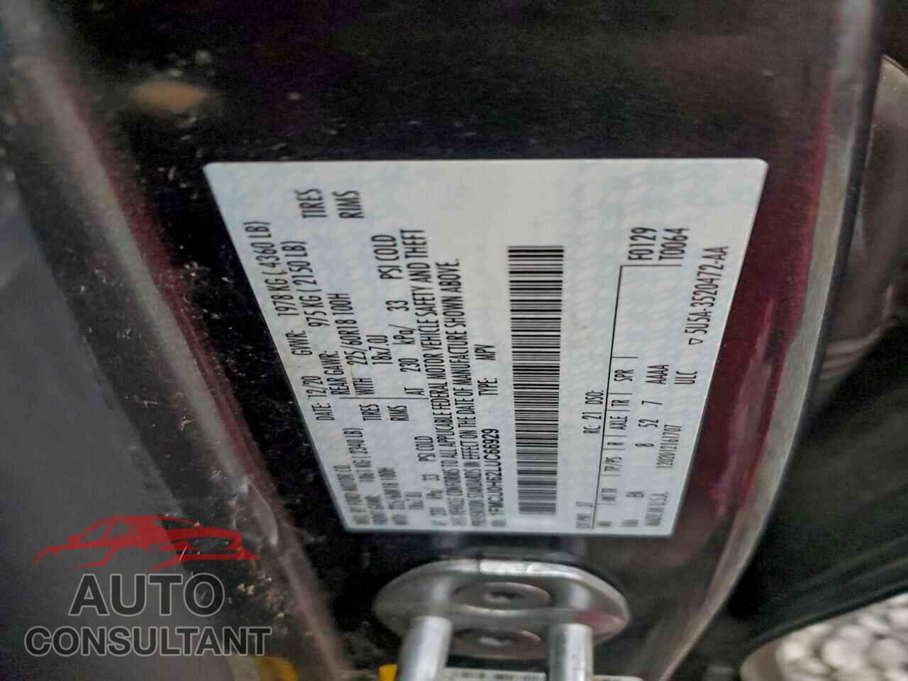 FORD ESCAPE 2020 - 1FMCU0H62LUC66929