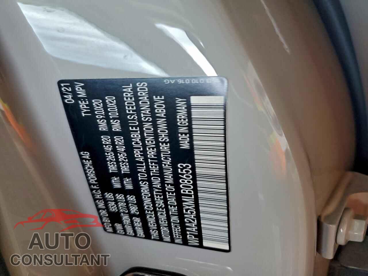 PORSCHE MACAN 2021 - WP1AA2A5XMLB08653