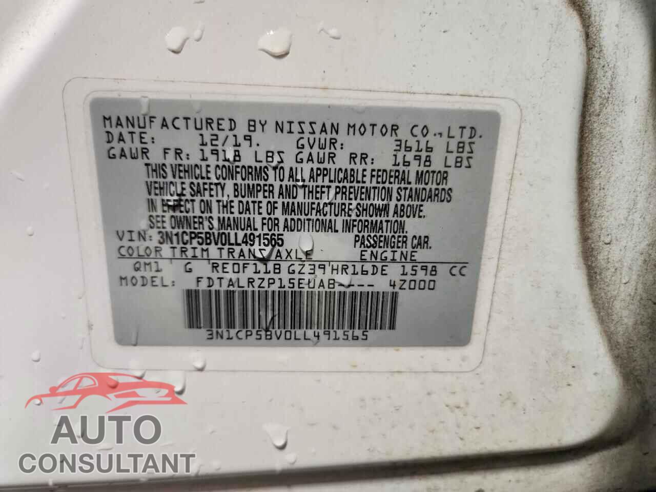 NISSAN KICKS 2020 - 3N1CP5BV0LL491565