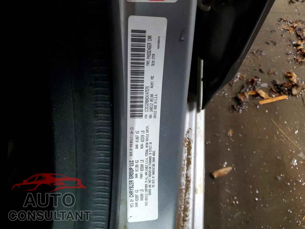 DODGE AVENGER 2014 - 1C3CDZABXEN147575