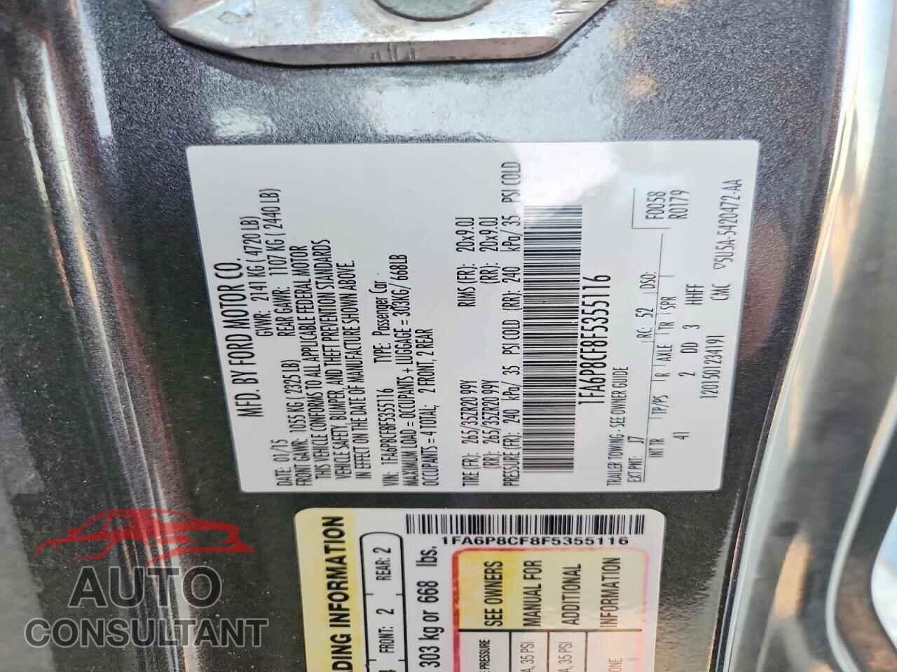 FORD MUSTANG 2015 - 1FA6P8CF8F5355116