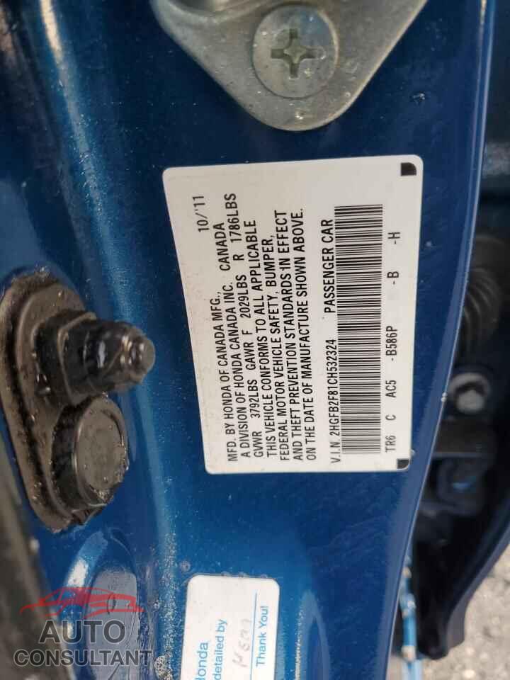 HONDA CIVIC 2012 - 2HGFB2F81CH532324