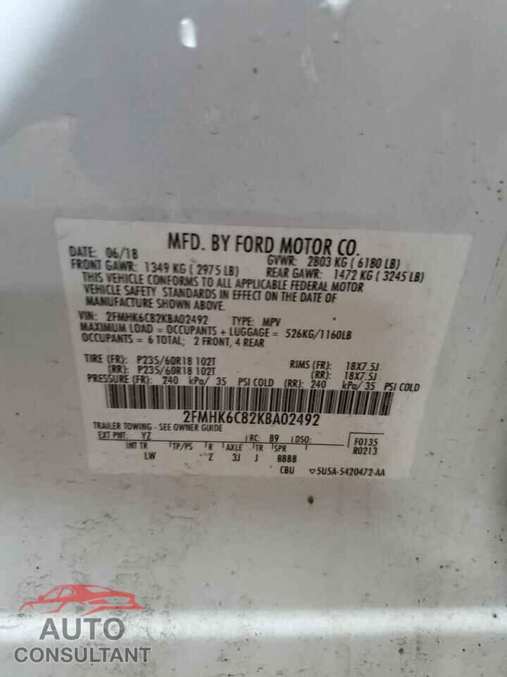 FORD FLEX 2019 - 2FMHK6C82KBA02492