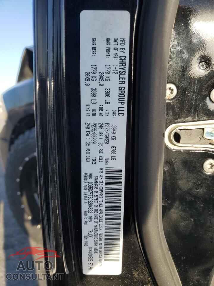 DODGE RAM 1500 2012 - 1C6RD7FT3CS204622