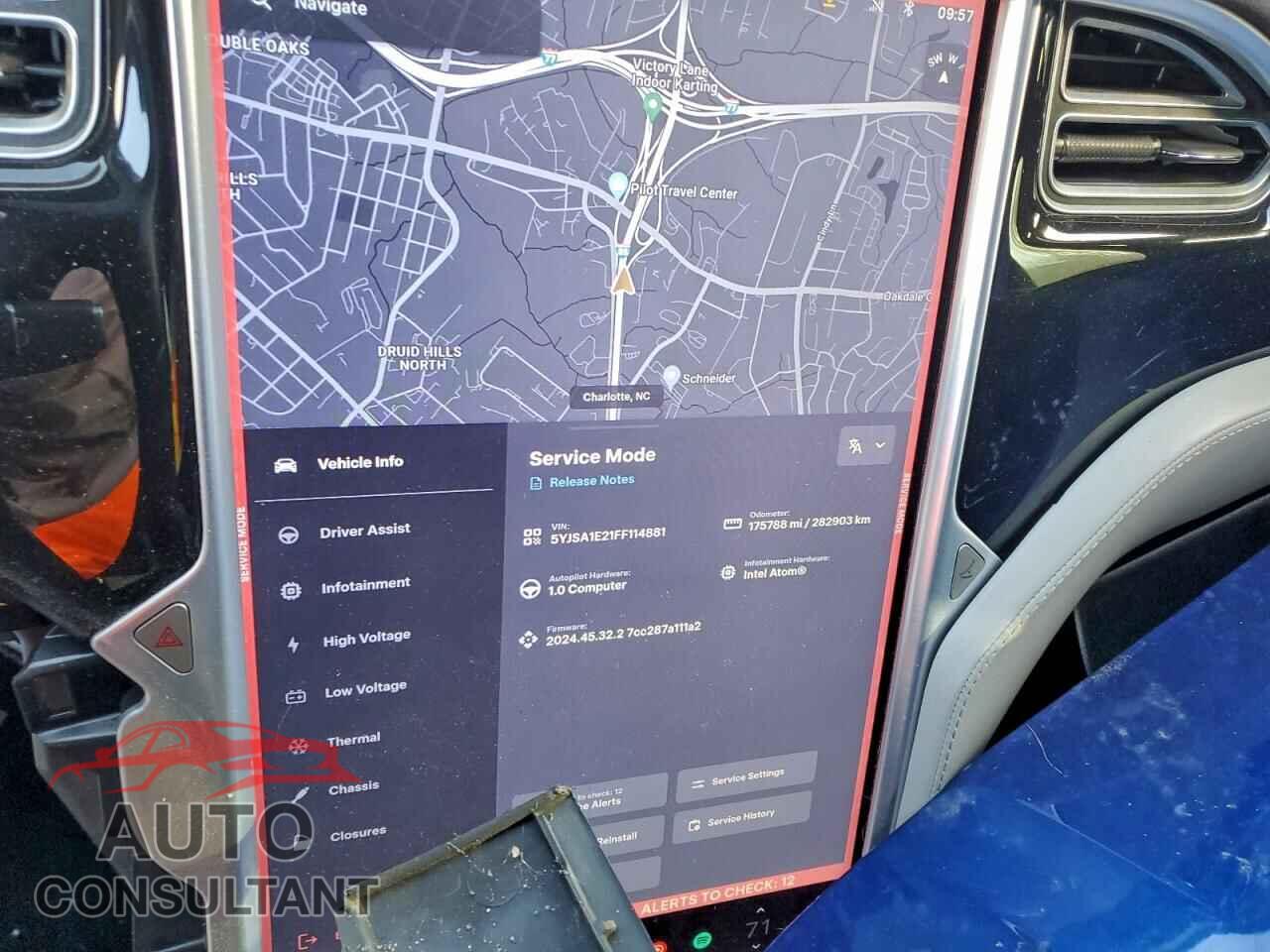 TESLA MODEL S 2015 - 5YJSA1E21FF114881