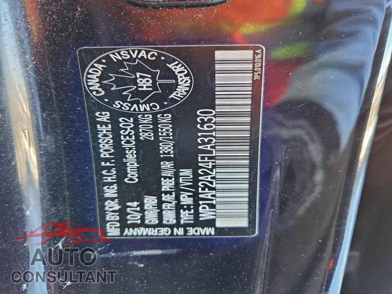 PORSCHE CAYENNE 2015 - WP1AF2A24FLA31630