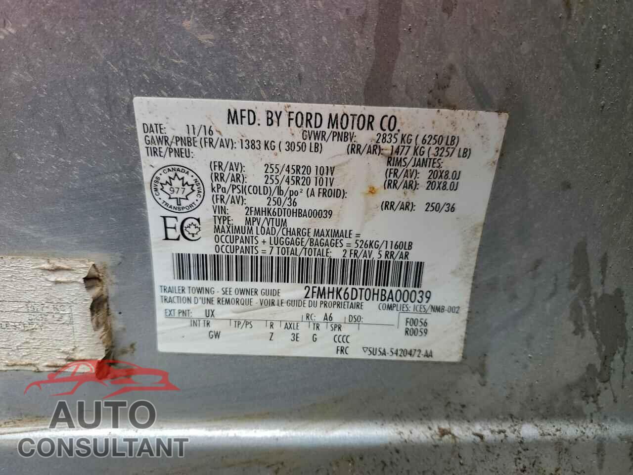 FORD FLEX 2017 - 2FMHK6DT0HBA00039