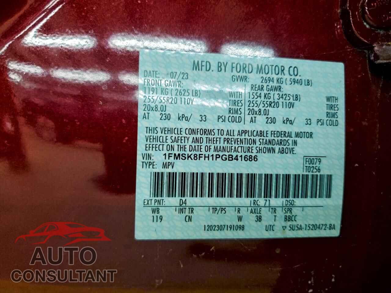 FORD EXPLORER 2023 - 1FMSK8FH1PGB41686