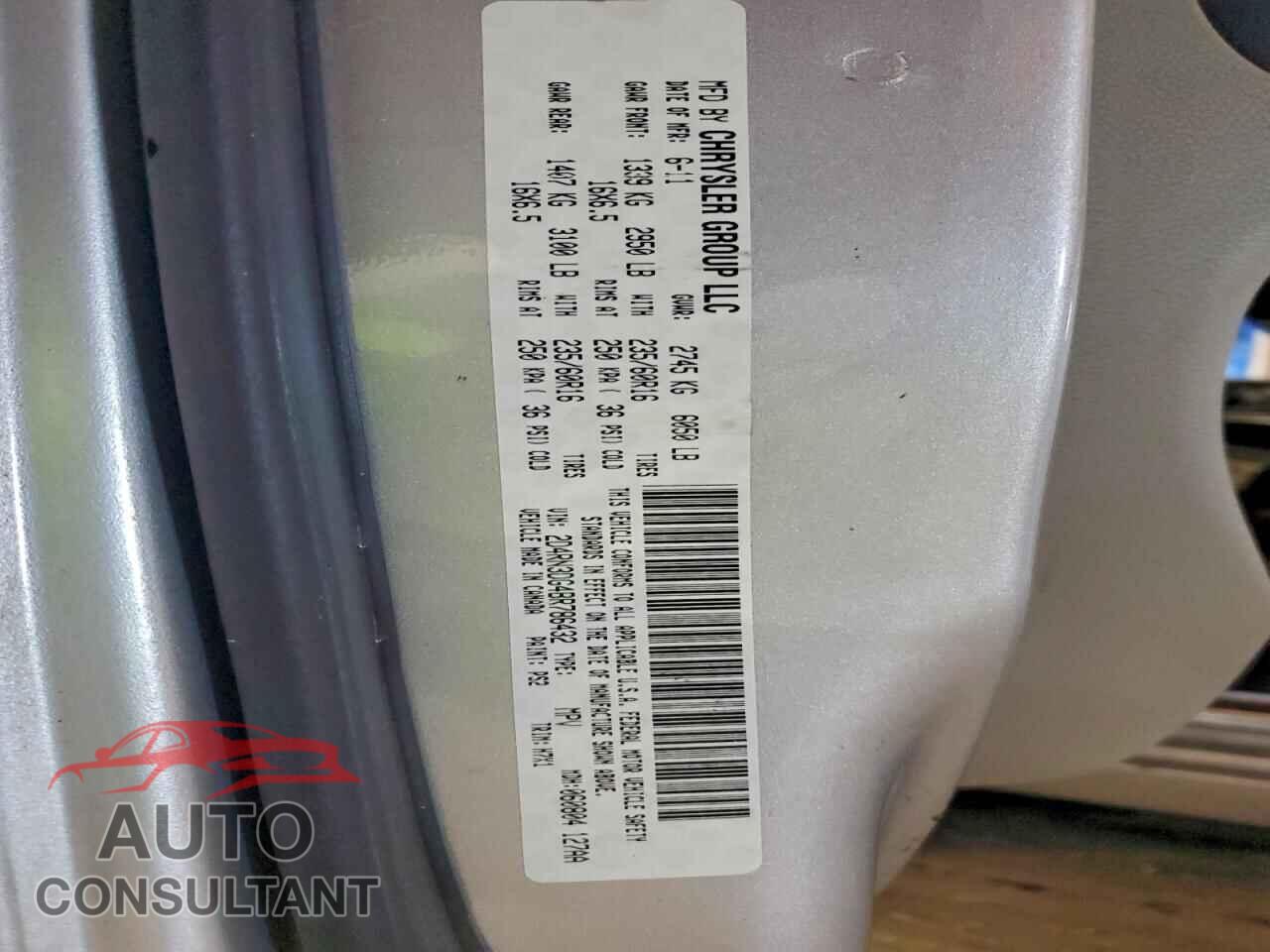 DODGE CARAVAN 2011 - 2D4RN3DG4BR786432