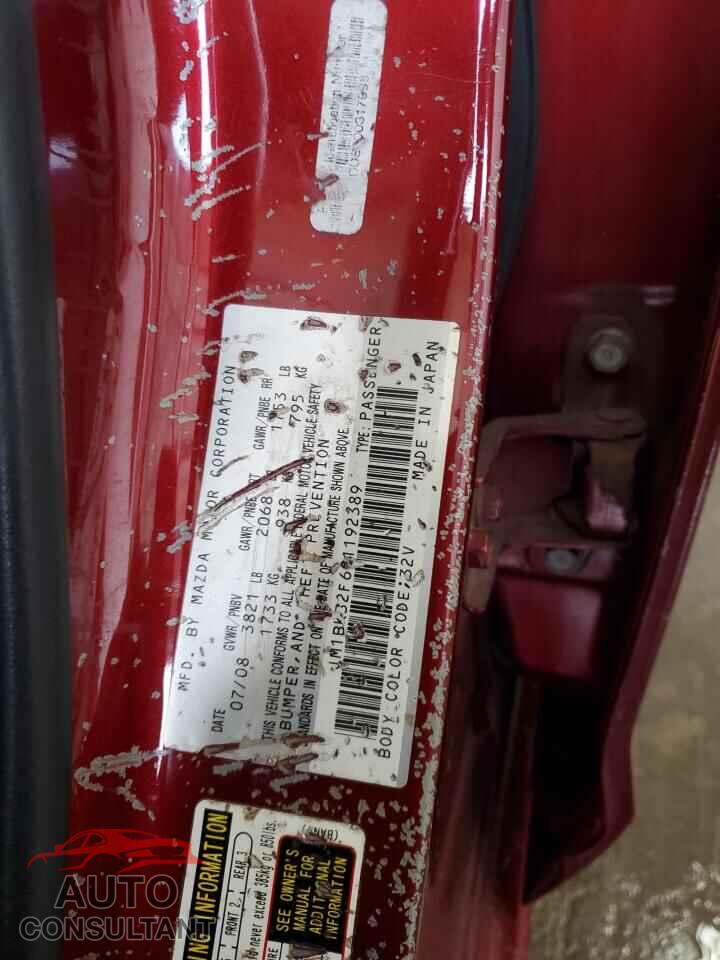 MAZDA 3 2009 - JM1BK32F691192389