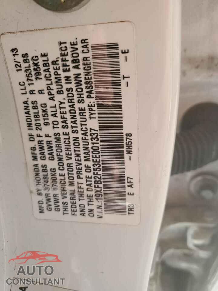 HONDA CIVIC 2014 - 19XFB2F53EE001337