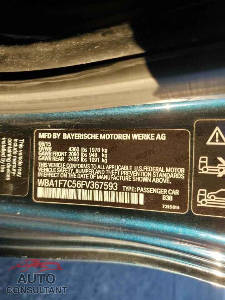 BMW 2 SERIES 2015 - WBA1F7C56FV367593