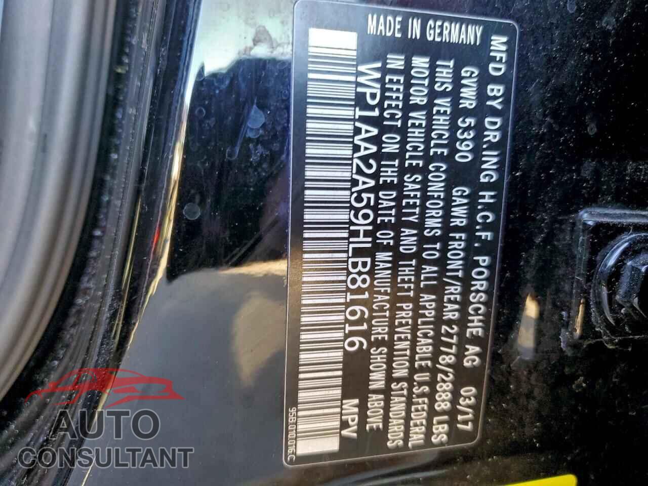 PORSCHE MACAN 2017 - WP1AA2A59HLB81616