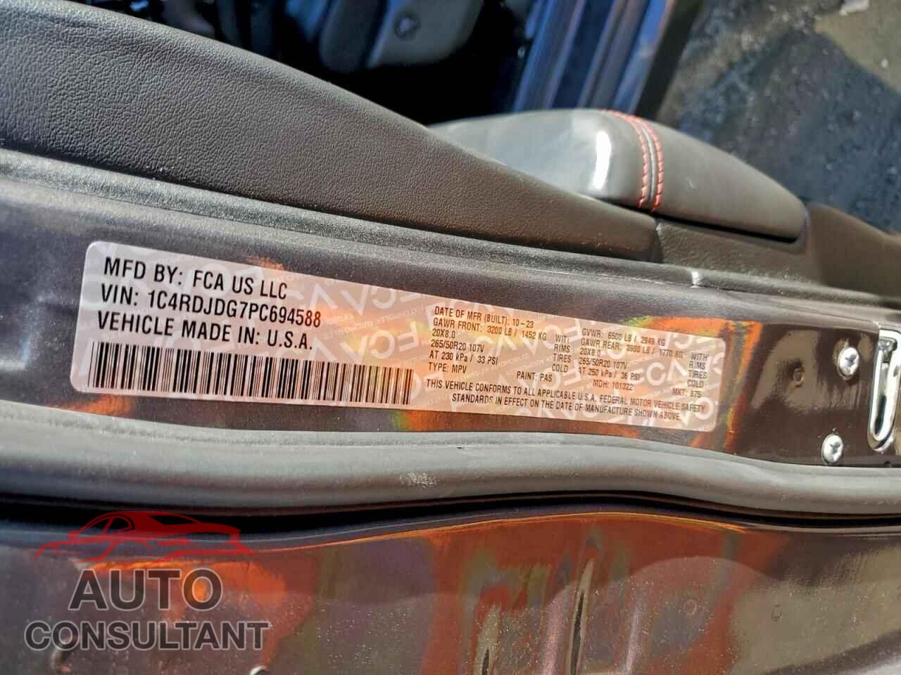 DODGE DURANGO 2023 - 1C4RDJDG7PC694588